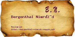 Bergenthal Nimród névjegykártya